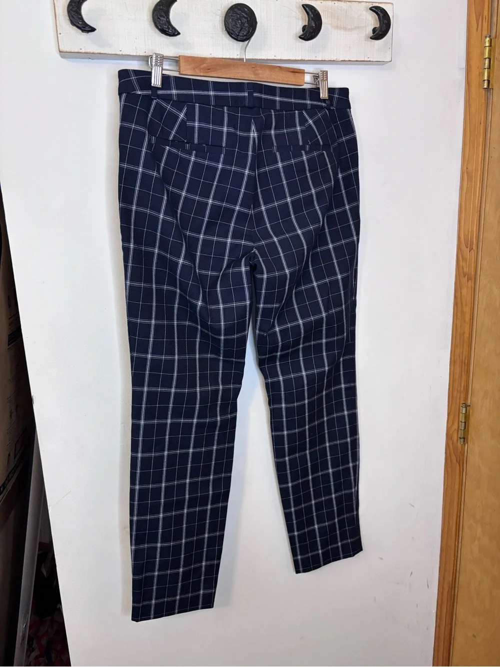 Banana Republic Sloan Windowpane Navy Plaid Dress Pants